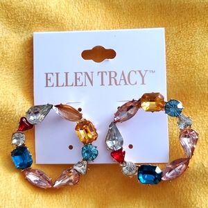Ellen Tracy Multicolor Hoop Earrings